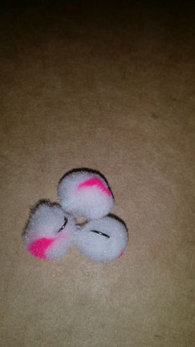 White With Cerise Dot Glo Ball Mini Jig