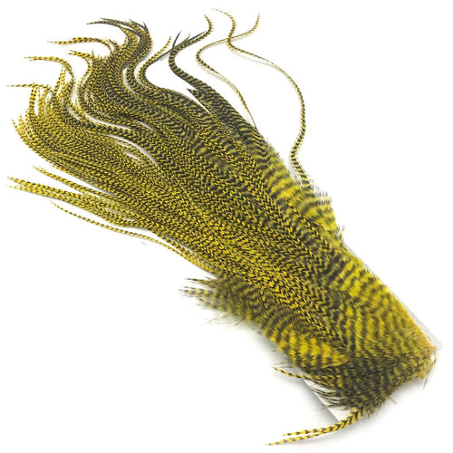 Hareline Dubbin 1/2 Grizzly Saddle Yellow