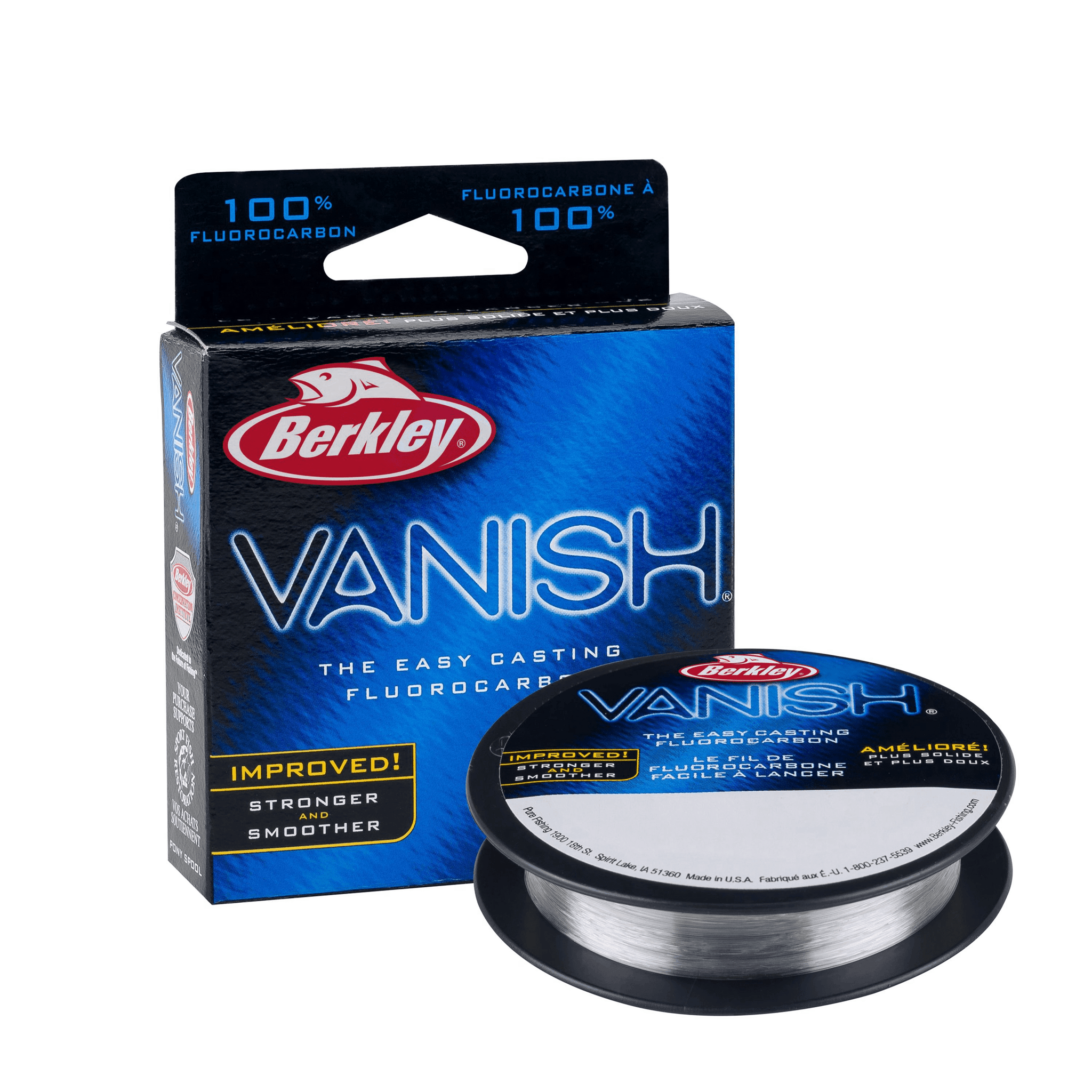 Berkley Vanish®, lenza da pesca trasparente in fluorocarbonio, 27,2 kg, 1554 m, adatta per ambienti d'acqua salata e d'acqua dolce Berkley Vanish®, lenza da pesca trasparente in fluorocarbonio, 27,2 kg, 1554 m, adatta per ambienti d'acqua salata e d'acqua dolce